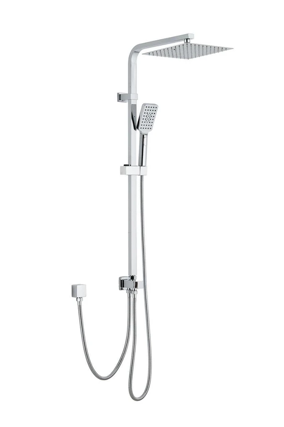 מוט פינוק נירוסטה אל חלד עם ראש מרובע 40 ס"מ ומזלף צבע ניקל מבריק מתכוונן לחורים קיימים במקלחת דגם AM01C40