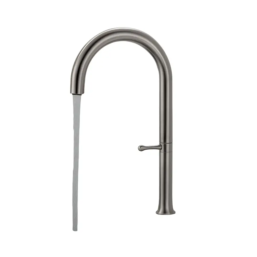 ברז מטבח מגיע עם פיה מסתובבת ונשלפת צבע אפור גרפיט דגם KM0950GM