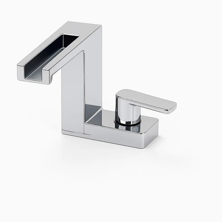 ברז לכיור רחצה מגיע עם פיה קבועה צבע ניקל מבריק דגם 27310