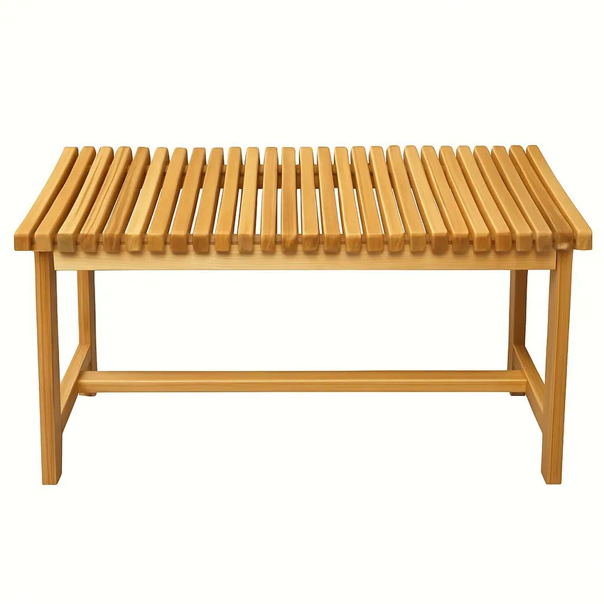 ספסל עץ טיק לישיבה במקלחת מיועד לחדרים רטובים רוחב 60 ס"מ דגם חאניה
