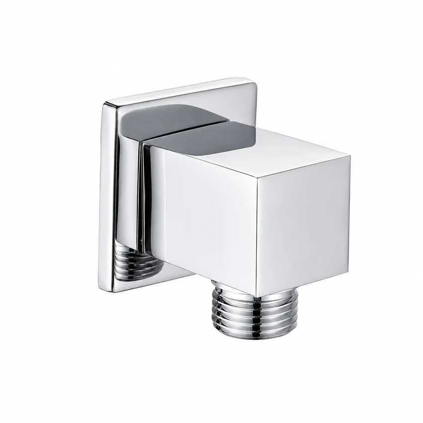 נקודת מים מרובעת עשויה Brass אל חלד מתאימה לחיבור צינור של מוט פינוק ו/או צינור של מזלף צבע ניקל מבריק דגם 36559