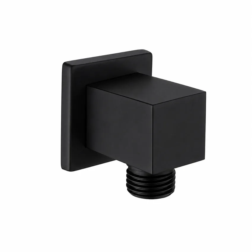 נקודת מים מרובעת עשויה Brass אל חלד מתאימה לחיבור צינור של מוט פינוק ו/או צינור של מזלף צבע שחור מט דגם 36557