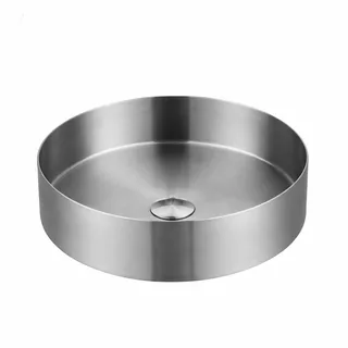 כיור רחצה מונח מעוגל בעיצוב חלק עשוי מנירוסטה קוטר 36 ס"מ צבע גרפיט מט PVD דגם H-2234