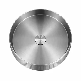 כיור רחצה מונח מעוגל בעיצוב פסים עשוי מנירוסטה קוטר 36 ס"מ צבע גרפיט מט PVD דגם HS-6654