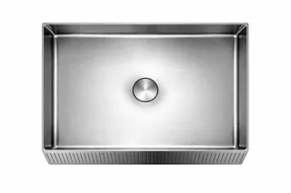 כיור רחצה מונח מלבני בעיצוב פסים עשוי מנירוסטה רוחב 50 ס"מ ועומק 35 ס"מ צבע גרפיט מט PVD דגם HS-1103