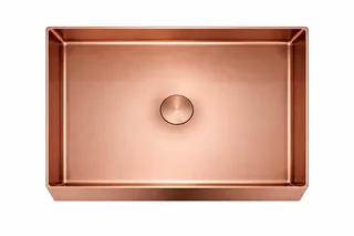 כיור רחצה מונח מלבני בעיצוב חלק עשוי מנירוסטה רוחב 50 ס"מ ועומק 35 ס"מ צבע רוז גולד מט PVD דגם B-7765