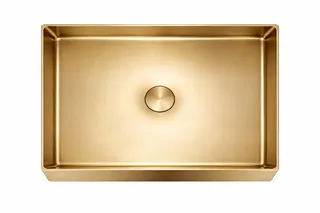 כיור רחצה מונח מלבני בעיצוב חלק עשוי מנירוסטה רוחב 60 ס"מ ועומק 35 ס"מ צבע זהב מט PVD דגם G-5548