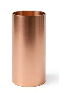 כיור רחצה עומד עשוי מנירוסטה מעוגל קוטר 38 ס"מ גובה 83 ס"מ צבע רוז גולד מט PVD בלי חור לברז דגם B-9892