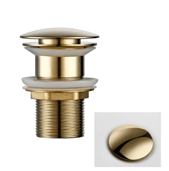ונטיל לכיור רחצה עשוי מחומר Brass אל חלד צבע זהב מבריק דגם DR-04