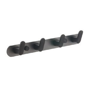 קולב Brass אל חלד מגיע עם 4 ווים לתליה של בגדים, מגבות וכו' צבע שחור מט דגם 1104B