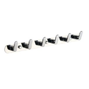 קולב Brass אל חלד מגיע עם 6 ווים לתליה של בגדים, מגבות וכו' צבע ניקל מבריק דגם 1206C