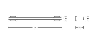 מוט למגבת Roma אורך 54 ס"מ צבע זהב מט תלוי עשוי מחומר Brass אל חלד דגם 2436G