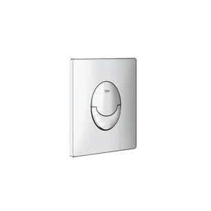 לחצן GROHE גרואה בעיצוב אובלי באמצע מתאים לכל מיכל הדחה סמוי של חברת GROHE גרואה צבע ניקל מבריק דגם 38505000