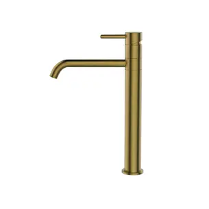 ברז לכיור מונח גבוה עם פיה מסתובבת צבע זהב מט דגם ZV0446G