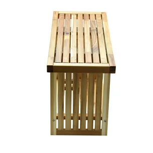 ספסל עץ טיק מלא לישיבה במקלחת מיועד לחדרים רטובים רוחב 60 ס"מ דגם אסטלי