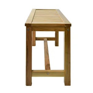 ספסל עץ טיק מלא לישיבה במקלחת מיועד לחדרים רטובים רוחב 70 ס"מ דגם אסנל