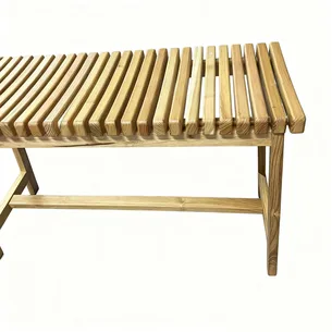 ספסל עץ טיק מלא לישיבה במקלחת מיועד לחדרים רטובים רוחב 75 ס"מ דגם הרקליון