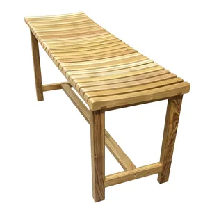 ספסל עץ טיק מלא לישיבה במקלחת מיועד לחדרים רטובים רוחב 75 ס"מ דגם הרקליון