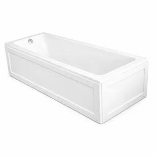 אמבטיה מלבנית אקרילית מחוזקת בפייברגלס כוללת קונסטרווקציה אורך 170 ס"מ צבע לבן מבריק דגם Hockey