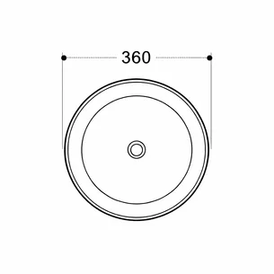 כיור רחצה מונח חרס עגול קוטר 36 ס"מ צבע לבן מט דגם דיאנה