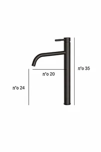 ברז לכיור מונח גבוה עם פיה מסתובבת צבע שחור מט דגם ZV0446K