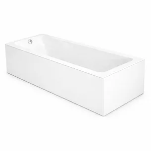 אמבטיה מלבנית עשויה אקרילית מחוזקת בפייברגלס כוללת קונסטרוקציה אורך 150 ס"מ צבע לבן מבריק דגם Ireland 150