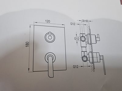 אינטרפוץ 4 דרך צבע ניקל מבריק מקבלים ביחד חלק חיצוני ופנימי דגם 94155
