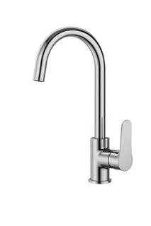 ברז גבוה מגיע עם פיה מסתובבת צבע ניקל מבריק דגם LGN-00178