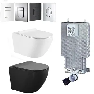 חבילה בהרכבה עצמית למיכל הדחה סמוי GROHE גרואה שמתאים לקירות בלוקים ובטון כולל לחצן ואסלה לבחירתכם דגם 488 גרואה