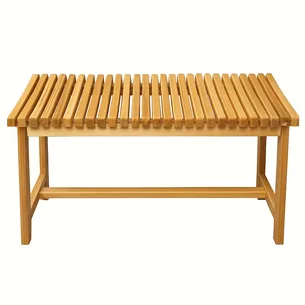 ספסל עץ טיק לישיבה במקלחת מיועד לחדרים רטובים רוחב 60 ס"מ דגם חאניה