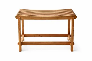 ספסל עץ טיק לישיבה במקלחת מיועד לחדרים רטובים רוחב 60 ס"מ דגם חאניה