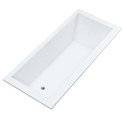 אמבטיה מלבנית עשויה אקרילית מחוזקת בפייברגלס כוללת קונסטרווקציה אורך 150 ס"מ צבע לבן מבריק דגם Ireland 150