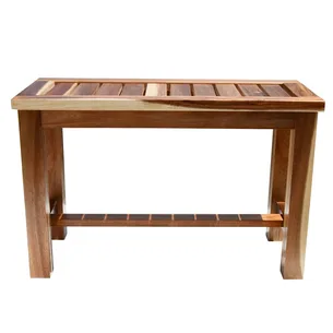 ספסל עץ טיק מלא לישיבה במקלחת מיועד לחדרים רטובים רוחב 70 ס"מ דגם אסנל B