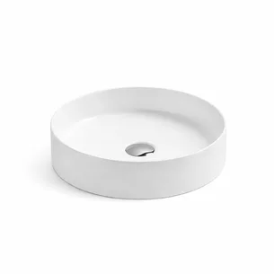 כיור רחצה מונח חרס עגול קוטר 36 ס"מ צבע לבן מט דגם דיאנה