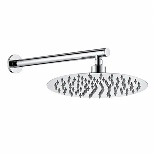 סט מערכת 3 דרך מעוגל נירוסטה אל חלד כולל זרוע וראש קוטר 30 צבע ניקל מבריק דגם 3C30